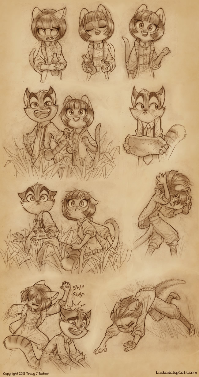 Rocky and ivy sketches